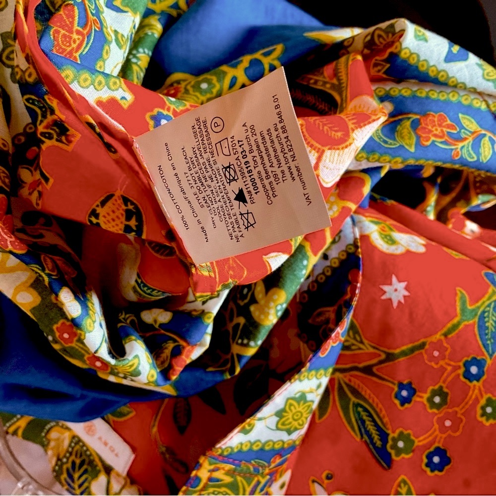 Tory Burch Floral Cotton Dress Size 4 - Picture 7 of 9